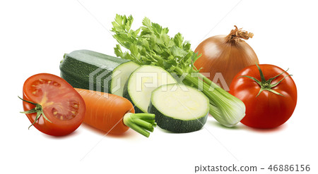 Tomato, carrot, zucchini, celery and yellow onion 46886156