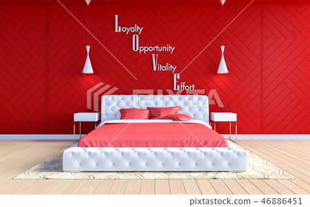 Modern bedroom interior in Valentine theme color 46886451