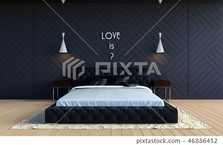 Modern bedroom interior in Valentine theme color Modern bedroom interior in Valentine theme color 46886452