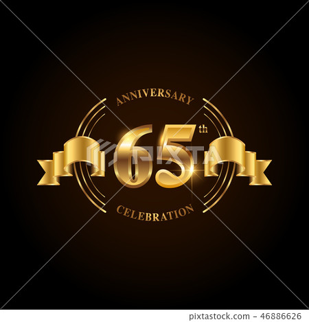 65 years anniversary celebration logotype. 46886626