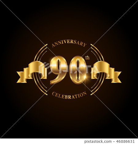 90 years anniversary celebration logotype. 46886631