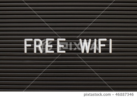Black color felt letter board with word free wifi 46887346
