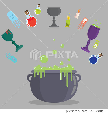 Medieval rpg game flat elements set Medieval rpg game flat elements set 46888048