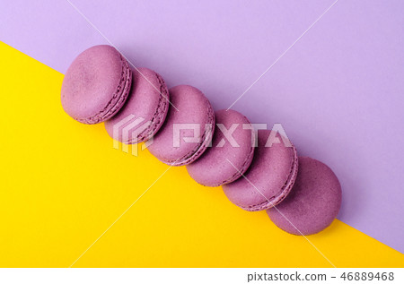 Delicate crumbly delightful purple macaroons 46889468
