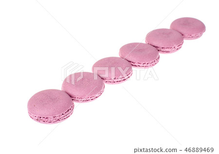Delicate crumbly delightful purple macaroons 46889469