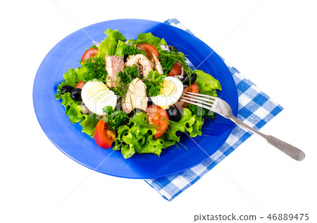 Vegetable salad with canned fish Vegetable salad with canned fish 46889475