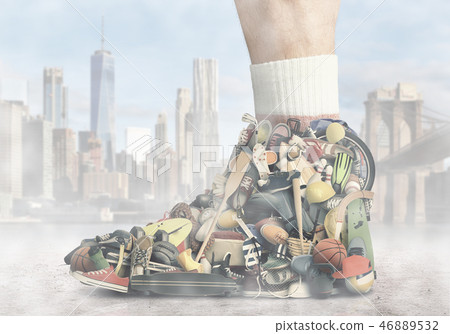 Great sneaker made up of different sneakers  46889532