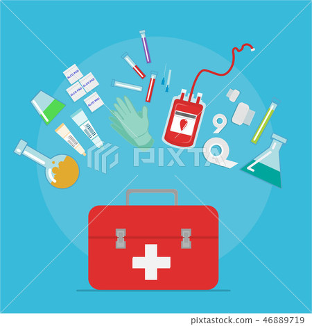 Taking Blood donation kit laboratory equipment - Stock Illustration ...