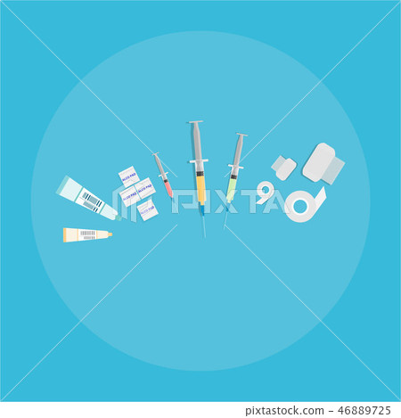 Medical equipment flat web and print illustration 46889725