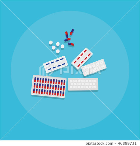 Medical equipment flat web and print illustration 46889731