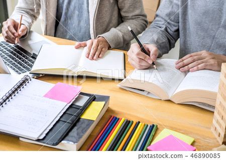Education, teaching, learning, technology and people concept. Tw Education, teaching, learning, technology and people concept. Tw 46890085