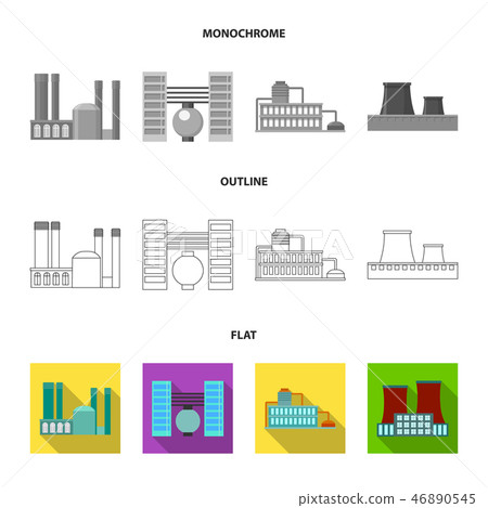 Industry, production.Factory set collection icons in flat,outline,monochrome style vector symbol 46890545