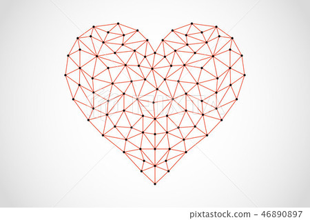 Abstract heart icon from lines and triangles 46890897