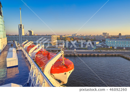 Sea liner moored to the port of St. Petersburg 46892260