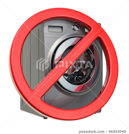 Do not wash in washing machine sign. 3D rendering Do not wash in washing machine sign. 3D rendering 46893049