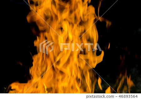 Fire flames on black background. - Image 46893564
