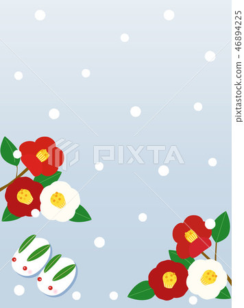 Camellia 16 camellia and snow rabbit 46894225