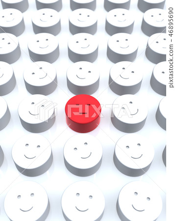 CG 3D例證3D設計象標記人們不滿少數人面孔組織我的和平日本 46895690