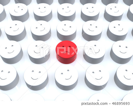 CG 3D illustration 3D design icon mark people dissatisfaction minority face organization my peace Japan CG 3D illustration 3D design icon mark people dissatisfaction minority face organization my peace Japan 46895693