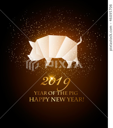 Happy New Year 2019 background. Year of the Pig  46895706