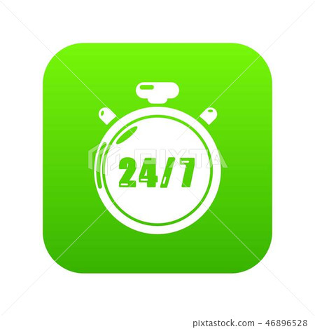 Stopwatch icon green vector Stopwatch icon green vector 46896528