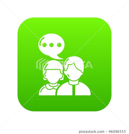 People conversation icon green vector - Stock Illustration [46896555 ...