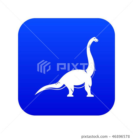 Brachiosaurus dinosaur icon digital blue - Stock Illustration [46896578 ...