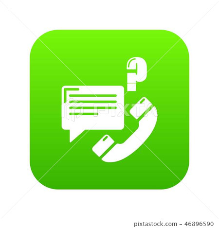 Telephone calls icon green vector Telephone calls icon green vector 46896590