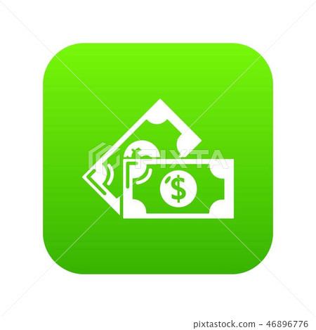 Bank note icon green vector Bank note icon green vector 46896776