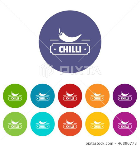Chilli spice icons set vector color Chilli spice icons set vector color 46896778