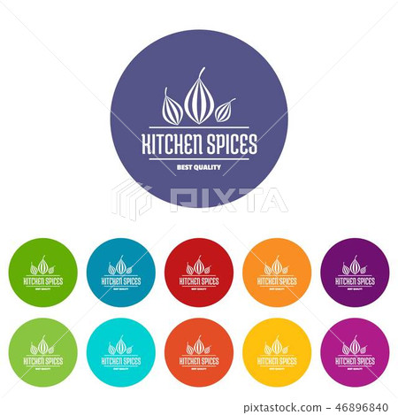 Eco kitchen spice icons set vector color 46896840