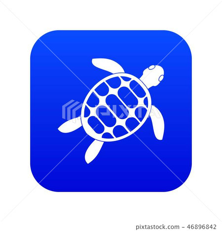 Turtle icon digital blue 46896842