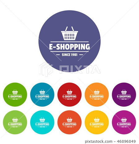 E shipping icons set vector color 46896849