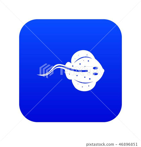 Stingray fish icon digital blue 46896851