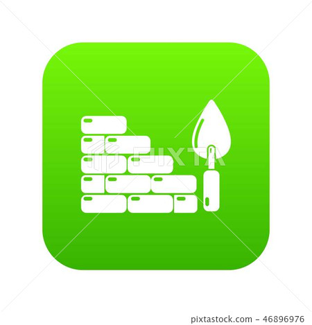 Brick wall icon green vector 46896976