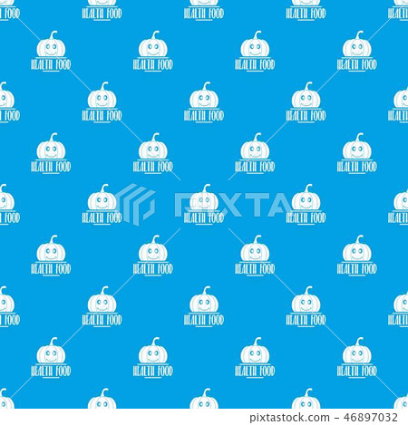 Pumpkin pattern vector seamless blue - Stock Illustration [46897032 ...