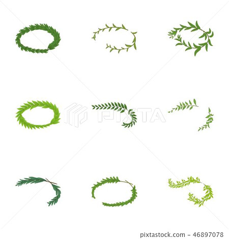 Wreath icons set, isometric style Wreath icons set, isometric style 46897078