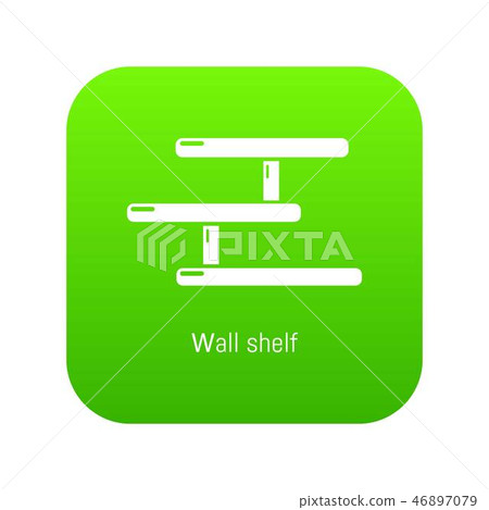 Wall shelf icon green vector Wall shelf icon green vector 46897079
