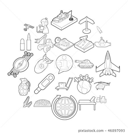 Supply icons set, outline style Supply icons set, outline style 46897093