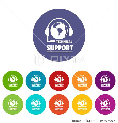 Technical support icons set vector color Technical support icons set vector color 46897097