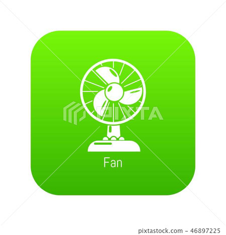 Fan icon green vector 46897225