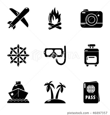 Easy rest icons set, simple style 46897357