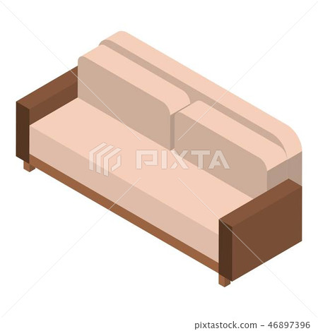 Leather sofa icon, isometric style 46897396