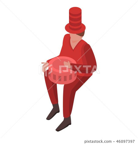 Belgian supporter drums icon, isometric style 46897397