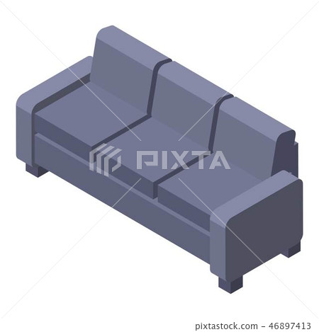 Grey home sofa icon, isometric style 46897413
