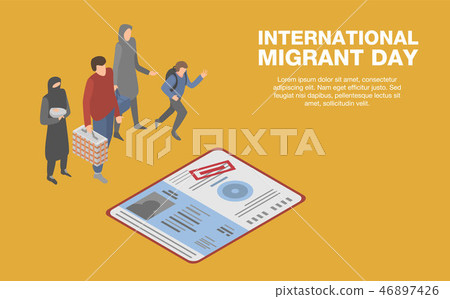 International migrant day concept background,... - Stock Illustration ...