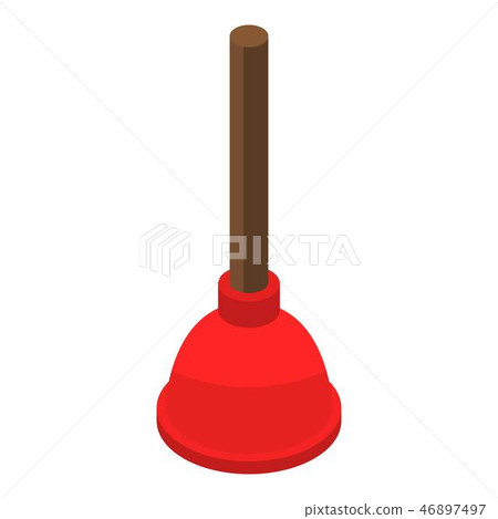 Toilet plunger icon, isometric style Toilet plunger icon, isometric style 46897497