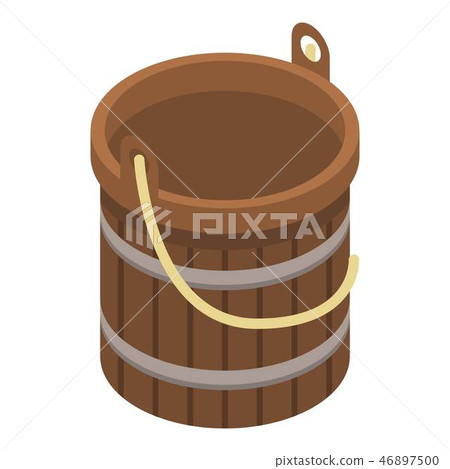 Wood bucket icon, isometric style 46897500