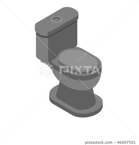 Black toilet icon, isometric style Black toilet icon, isometric style 46897501
