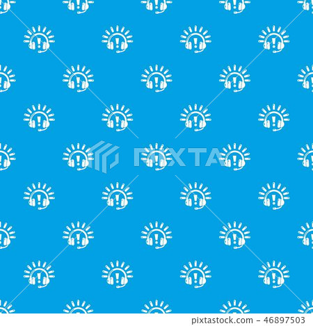 Headphones pattern vector seamless blue 46897503
